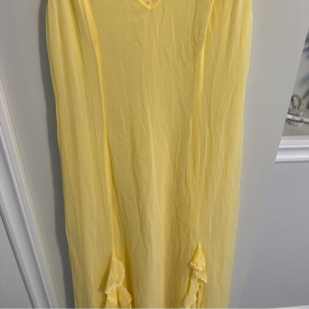 Tularosa Yellow Lace Sexy Maxi Dress Gown Large - Picture 11 of 13